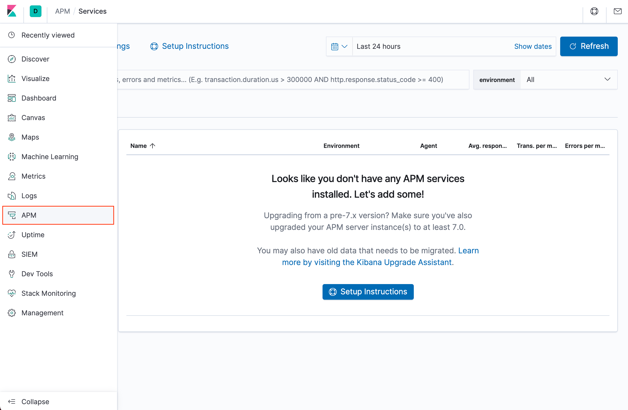 Elasticsearch APM 기본설정 mysetting