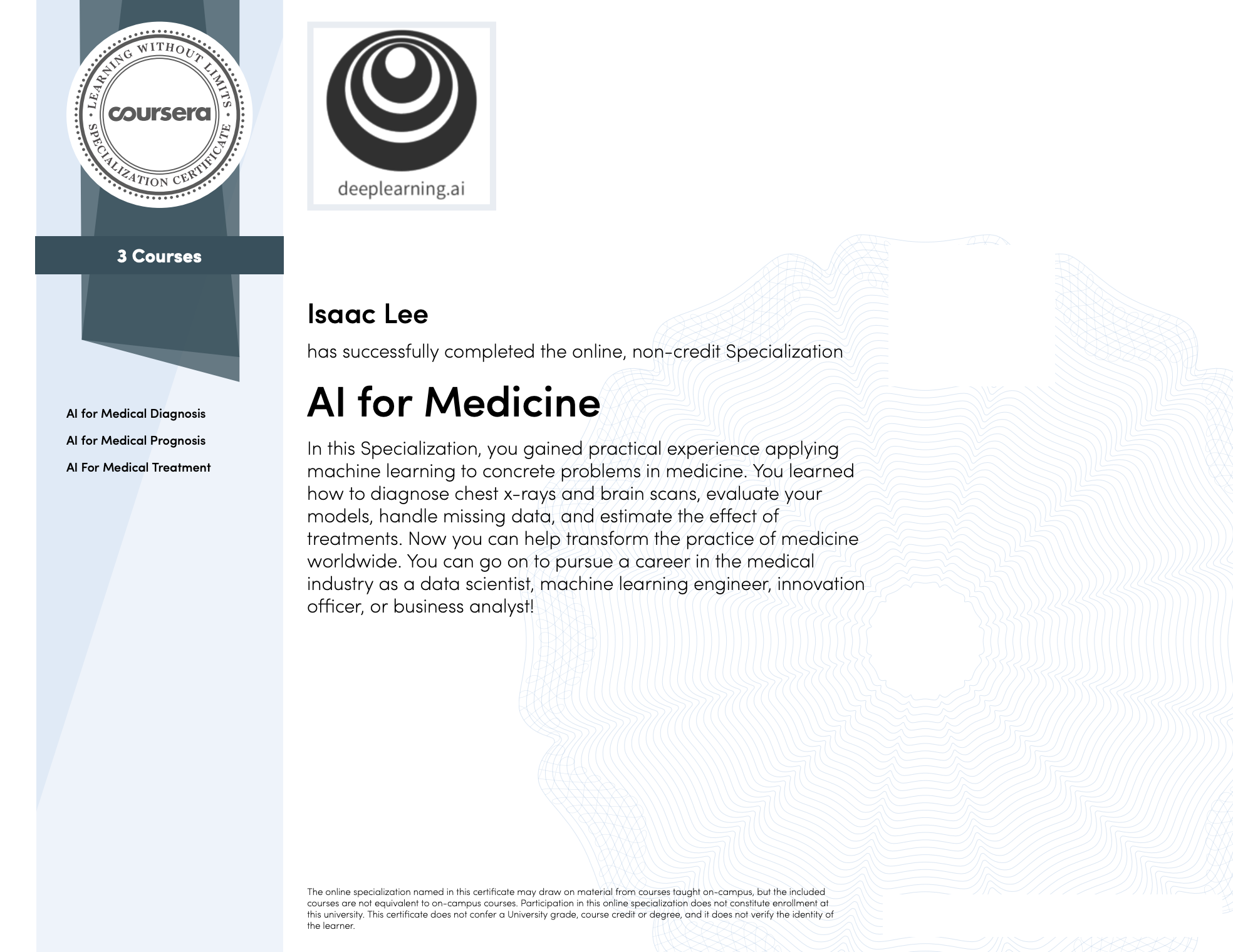 deeplearning.ai - AI for Medicine