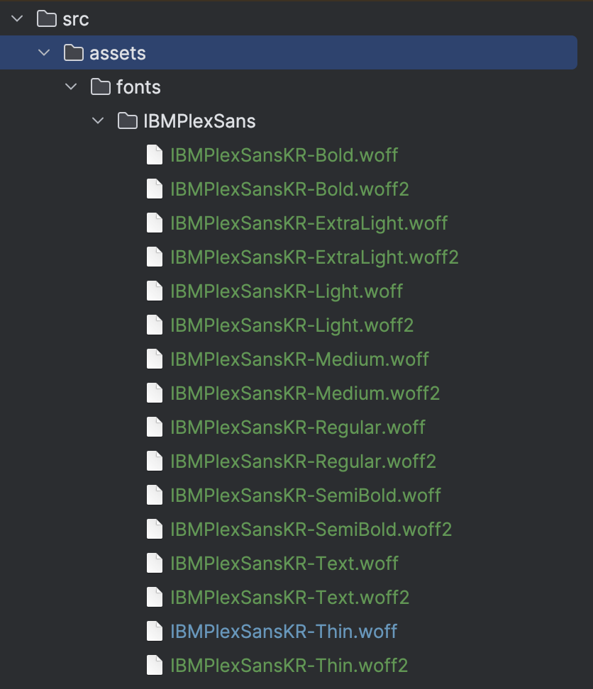 Nuxt3.js에서 scss로 font를 적용하기 (IBM Plex Sans 폰트 적용)