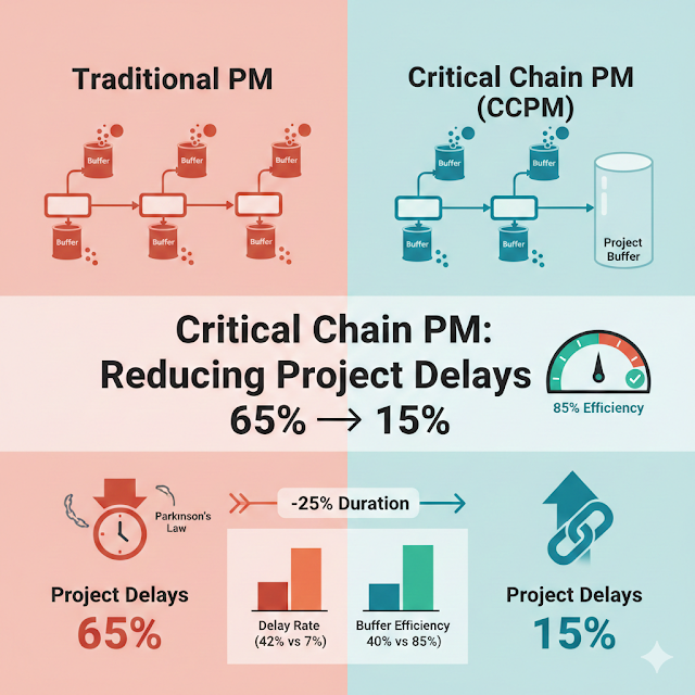 크리티컬 체인으로 프로젝트 지연 65%에서 15%로 줄이기