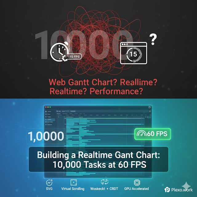 실시간 간트 차트 만들기: 10,000개 작업을 60fps로