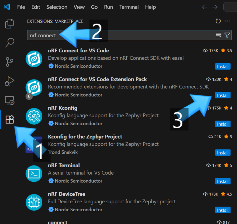 VSCode에서 간편하게 nRF Connect SDK 설치하여 개발 환경 구성하기