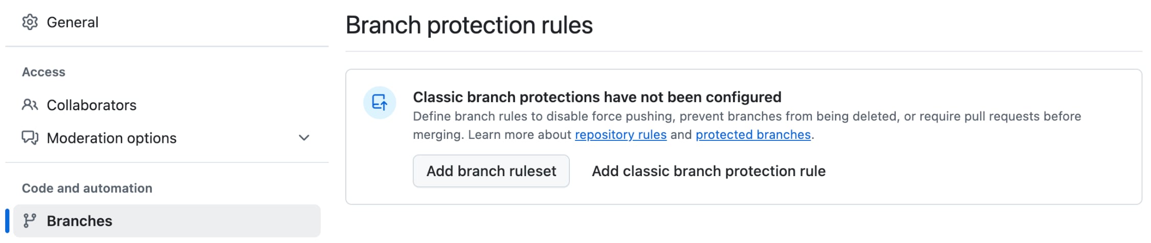 GitHub의 Rulesets로 main 브랜치의 푸시 막기