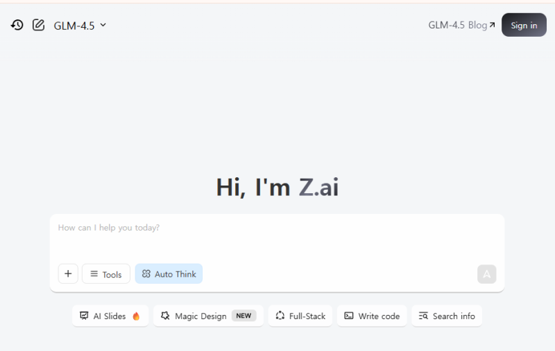 [z.ai] 중국산 챗지피티(Chat GPT) 무료버전에선 Best of all