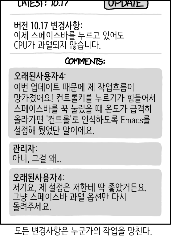 모든 변경사항은 누군가의 작업을 망친다