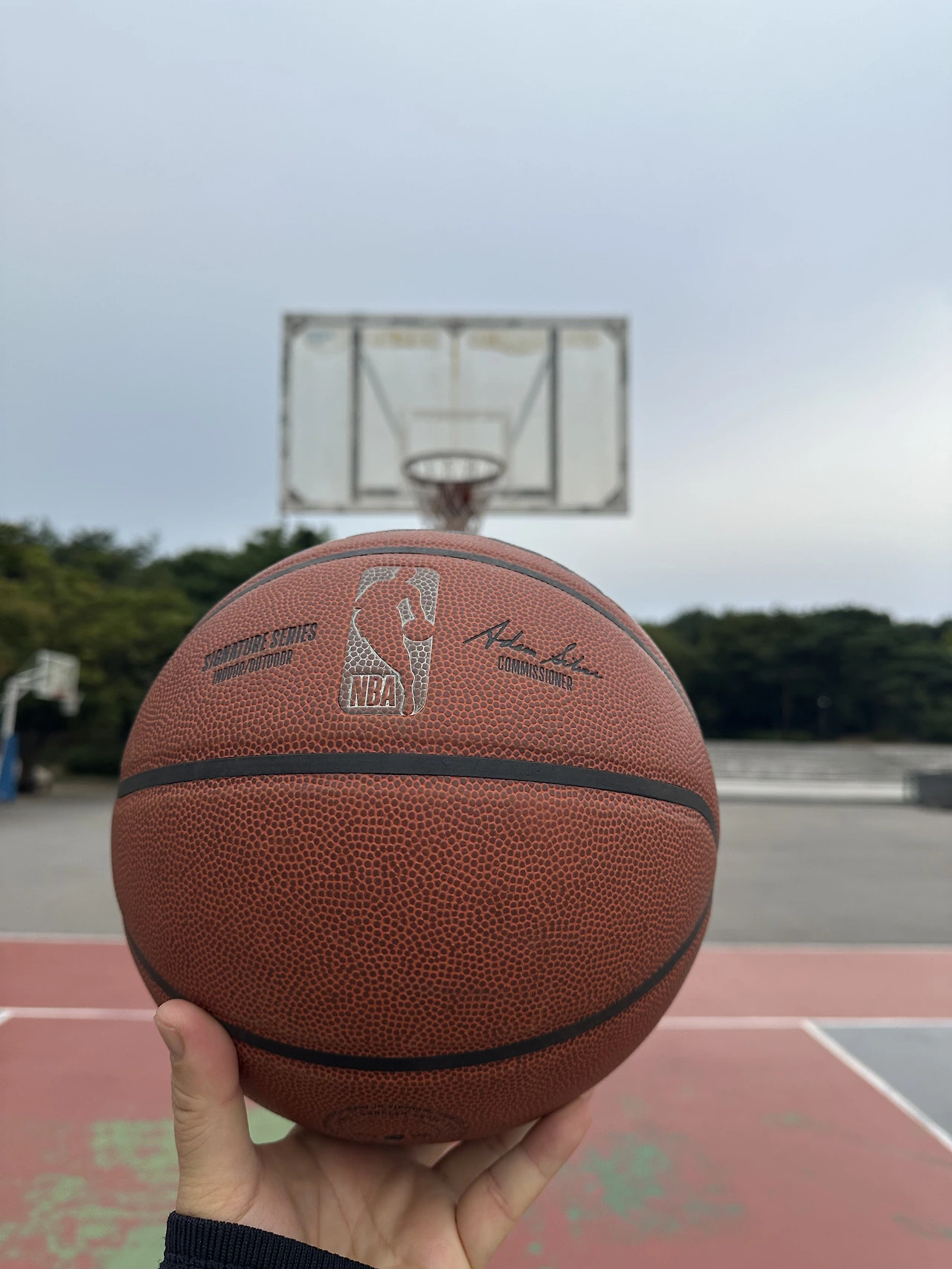 아침 농구 시작