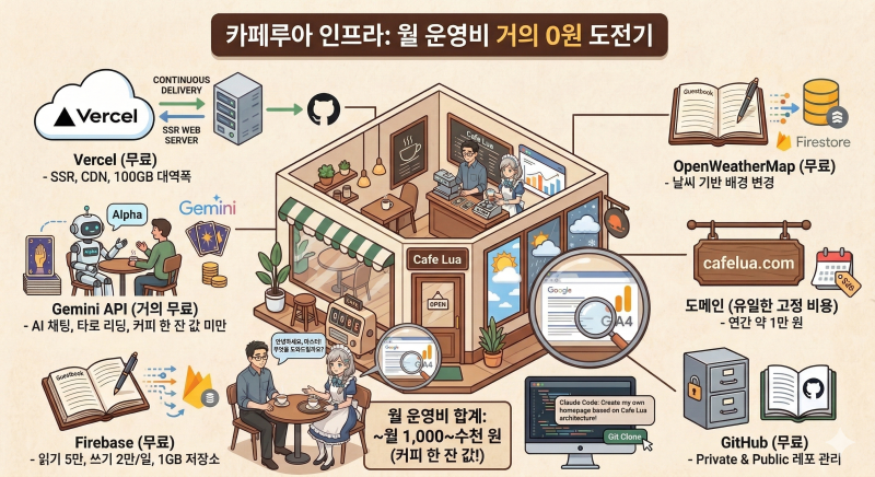 카페루아 인프라 — 개인 웹사이트를 (거의) 공짜로 굴리는 법