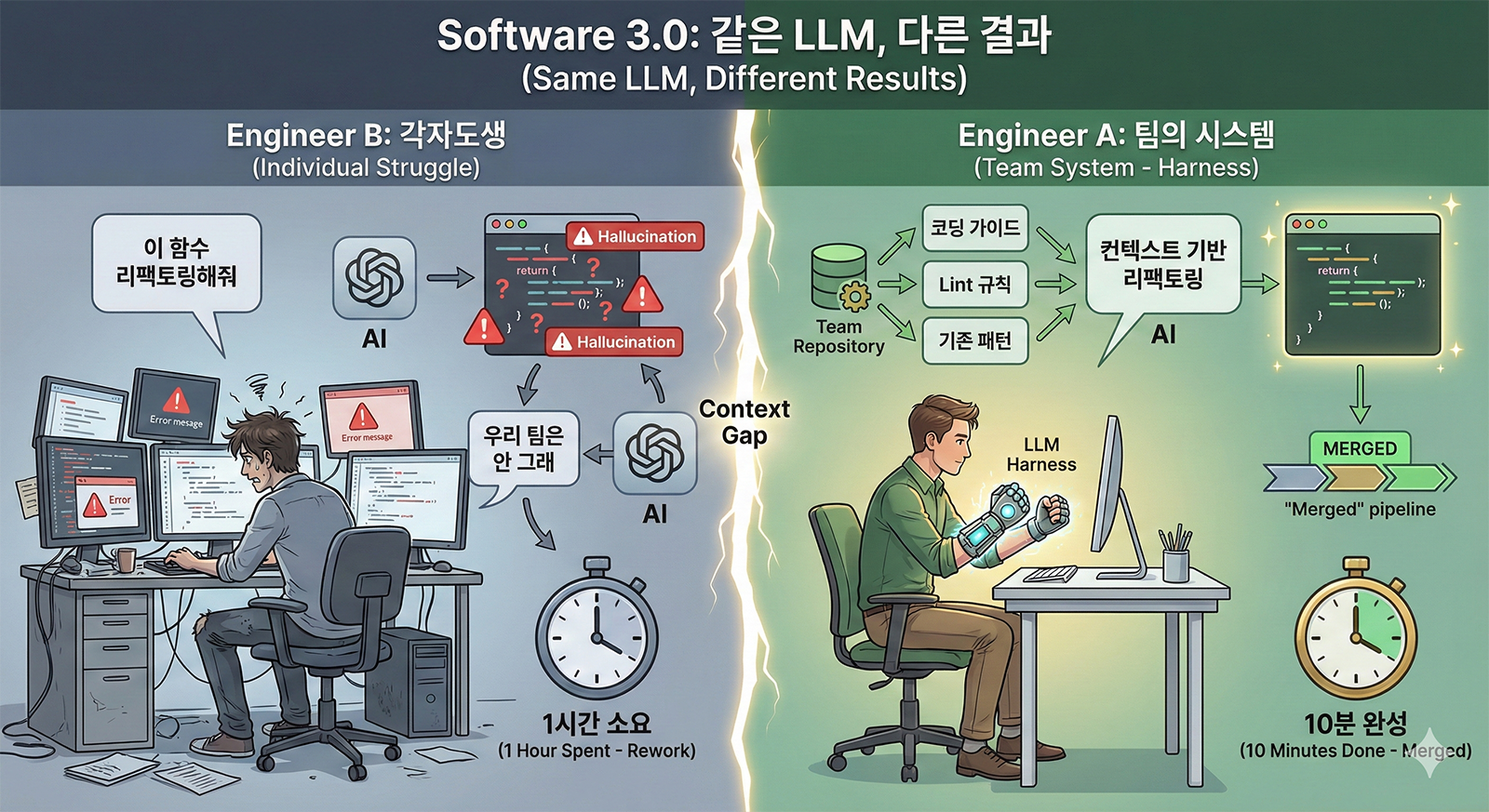 Software 3.0 시대, Harness를 통한 조직 생산성 저점 높이기