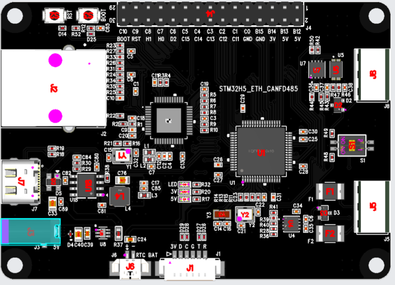 STM32H5-ETH-CANFD485 회로