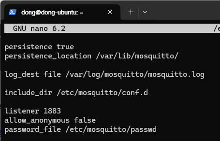 우분투(Ubuntu) MQTT mosquitto 암호 설정