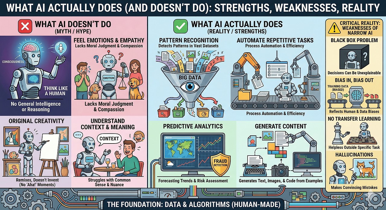 AI가 실제로 하는 것과 못 하는 것: 강점, 약점 - "AI로 만들기" 시리즈 2편